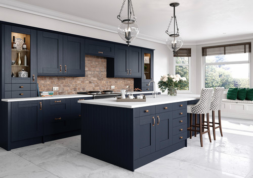 Indigo blue shaker kitchen - indigo,