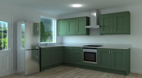 Fir green shaker kitchen units - fir,