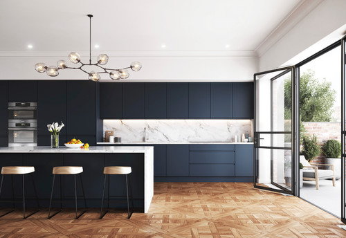 Handleless matt indigo blue - handleless,