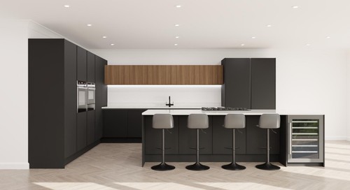 Handleless matt black kitchen - matt,